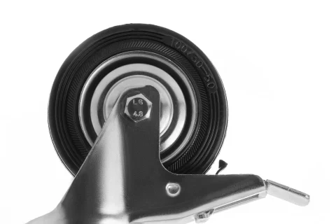 SCtb 42 - Промышленное колесо 100 мм, болт М12 (поворотн., тормоз, черн. рез., роликоподш.)