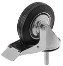 SCtb 42 - Промышленное колесо 100 мм, болт М12 (поворотн., тормоз, черн. рез., роликоподш.)